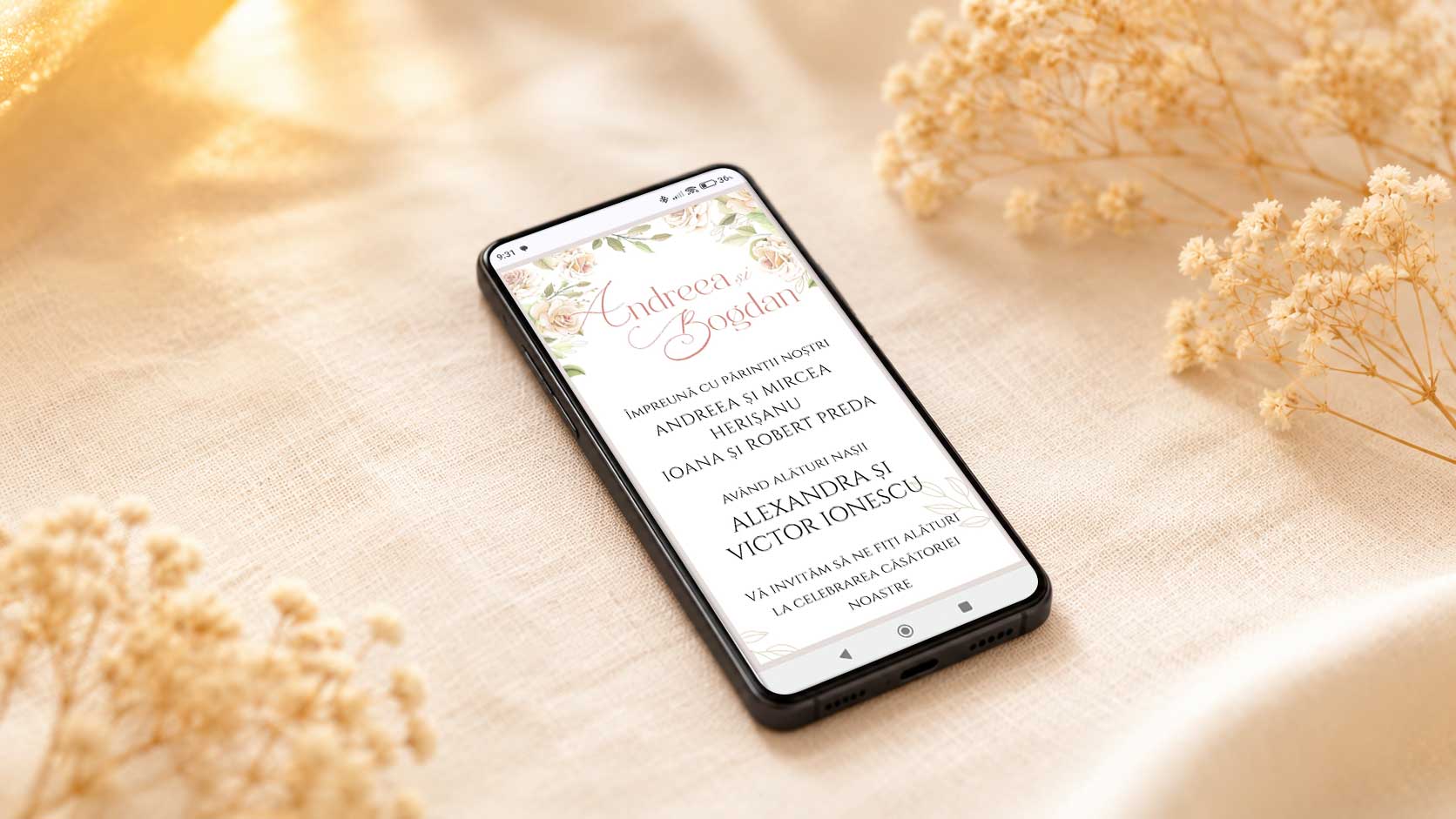 Invitație online elegantă